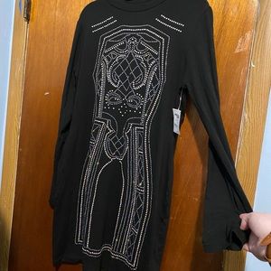 Charlotte Russe XL bedazzled black body con dress